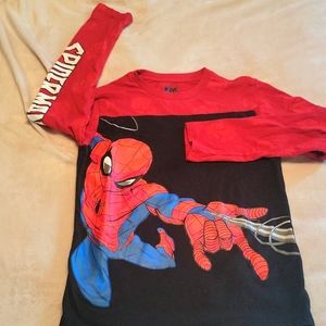 Marvel Spider-Man Long Sleeve Size Lg 10/12 Tshirt